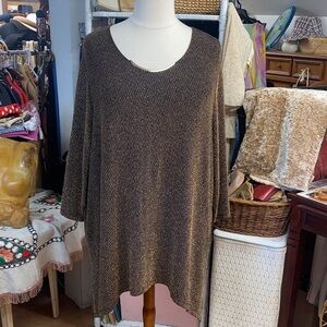 Catherine’s- metallic bronze Tunic Top / size 4X (30/32)